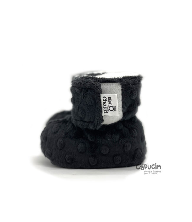 Bébé Ô Chaud Velcro Slippers - Black - Choose a size