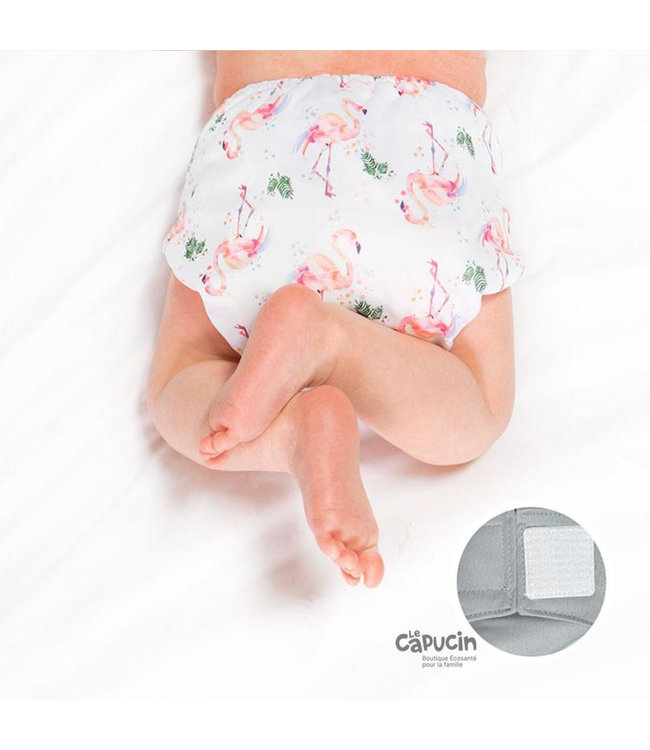 La Petite Ourse  LPO Pocket diaper Velcro | FLAMINGO | 10-35 Lb