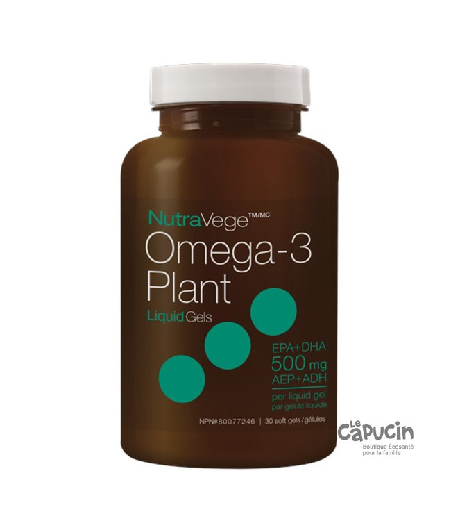 Nutrasea Omega-3 | à  base de plante | 30 Gélules liquides | menthe