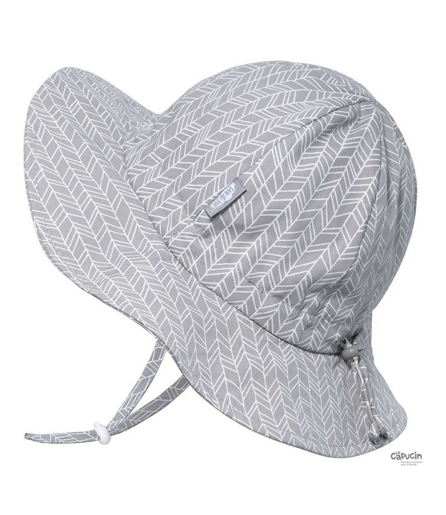 Sun Hat - Cotton Floppy - Grey Herringbone