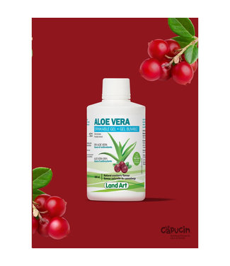 Land Art Aloe Vera - Gel - Drinkable - Cranberry - Choose a size