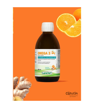 Land Art Omega-3 - Liquid - Orange & Ginger - Choose a size