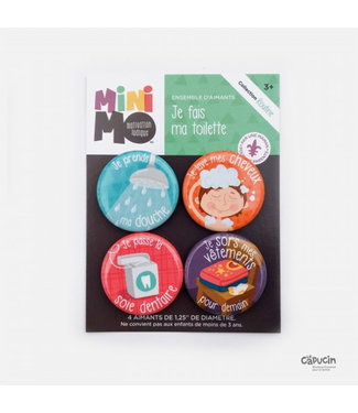 Minimo Motivation Magnet Set - I'm doing my toilet - 4 items - Only in French