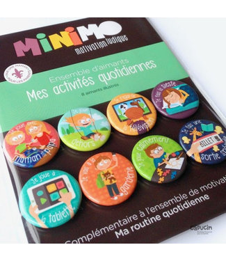 Minimo Motivation Magnet Set - My daily activities - 8 items - Only in French