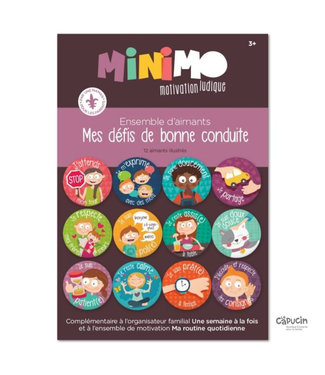 Minimo Motivation Magnet Set - My good behavior challenges - 12 items - Only in French