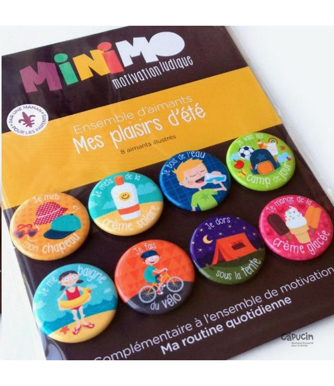 Magnet Set - My summer fun - 8 items - Only in French