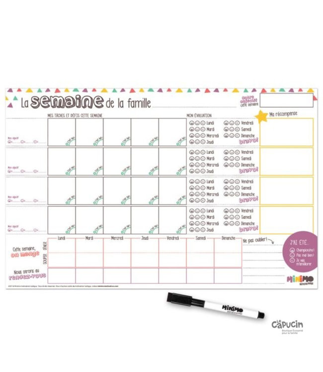 Family Organizer - One week at a time - HORIZONTAL