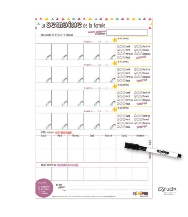 Family Organizer - One week at a time - VERTICAL