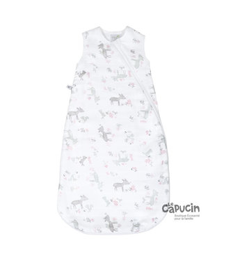 Perlimpinpin Cotton muslin Baby Nightgown | 1.5 TOG | 4 layers | Forest | Pink