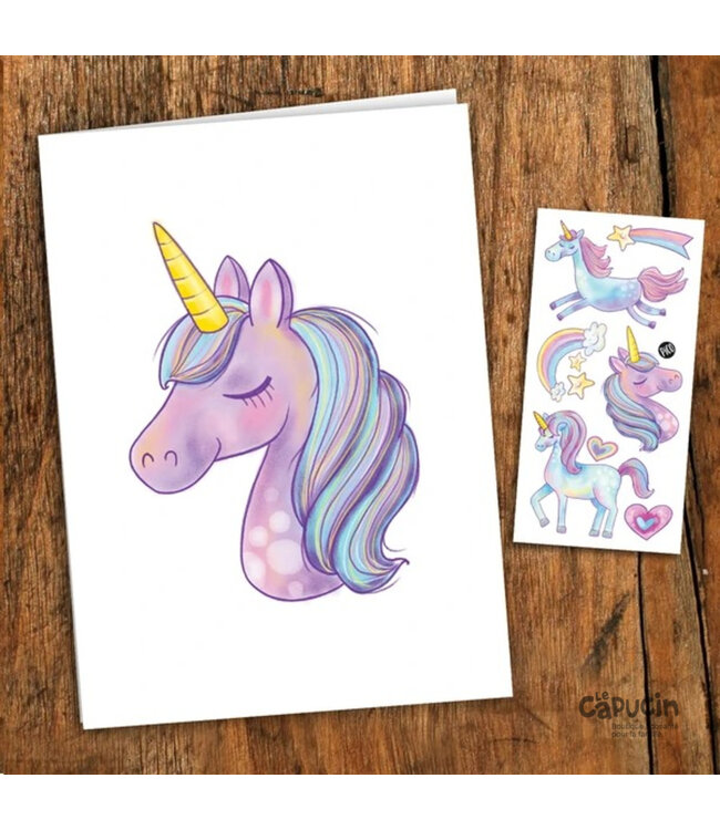Pico Tatouage Wish card + tattoos | Unicorns