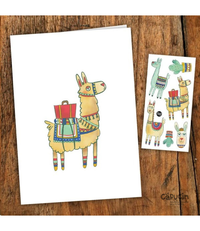 Pico Tatouage Wish card + tattoos | Noah the Alpaca