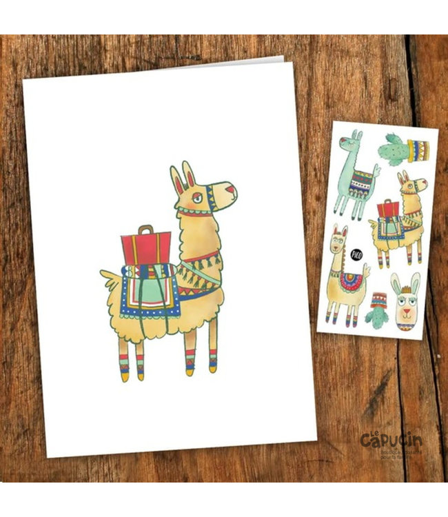 Wish card + tattoos | Noah the Alpaca