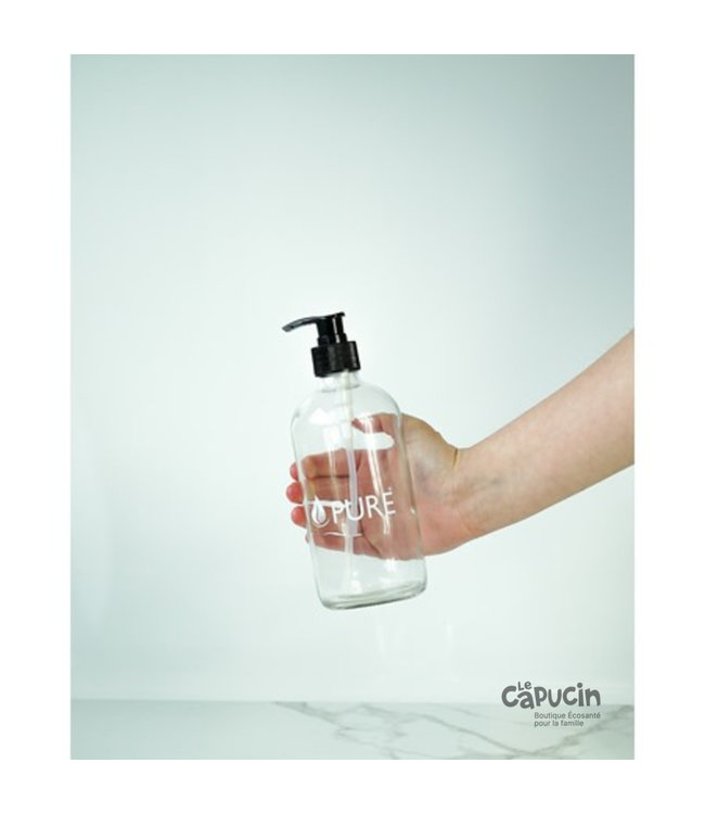 Glass bottle | Transparent with pump | For hand soap