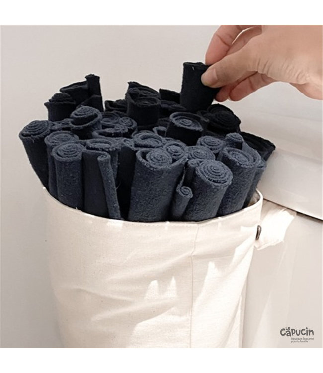 Bateau Bateau Rouleaux de papier de toilette lavables | 12 items | Noir