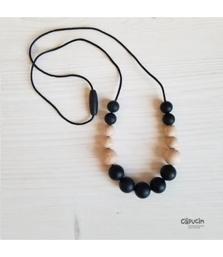 Créations Jade Baby Carrying and Nursing Necklace | Minimalist | Black | 75 cm