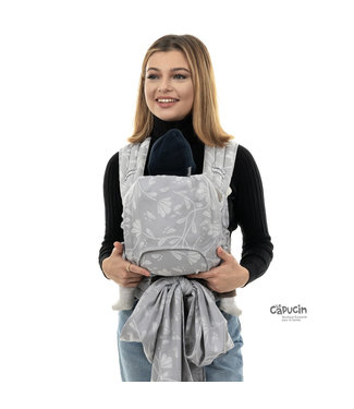 Fidella Baby carrier - Fly Tai - Mei Tai - Baby - Floral Touch - Lunar Grey