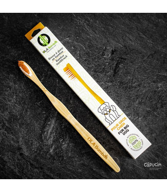 Ola Bamboo Toothbrush - Large Dog - Orange