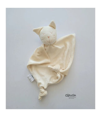 Papoum Papoum Bamboo cuddly toy | cat | White | Rose broderie
