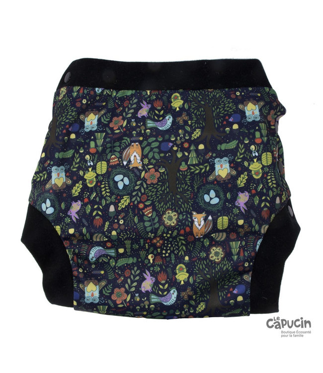 Diaper Cover | PUL and Fleece | Snap | Enchanted Forest | Medium