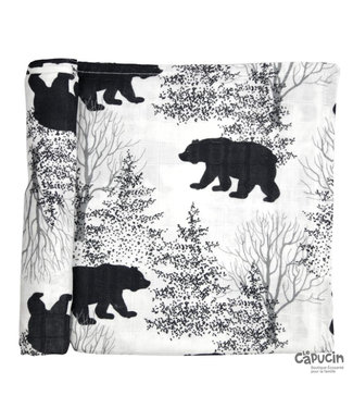 Doux becot Muslin Blanket | Black Bear