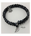 Bijoux Création Doigts de Fée Bracelet | Double 4 mm stones | Marbled dark grey & black