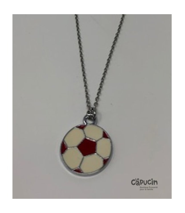Bijoux Création Doigts de Fée Chainette-Coquette | Stainless Steel | Silver | Red soccer ball