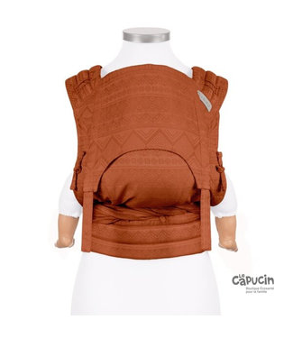 Fidella Baby Carrier | Mei Tai | Fly Tai | Cubic Lines | Rust Red | Baby