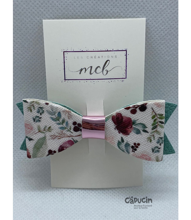 Les créations MCB Hair bow | Red and turquoise flowers