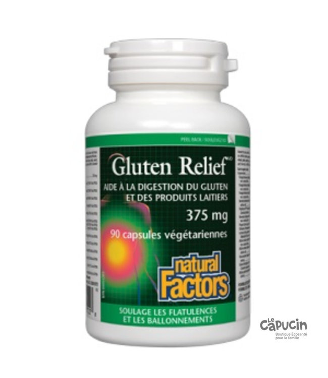 Natural Factors Relief Gluten | 90 Tabs.