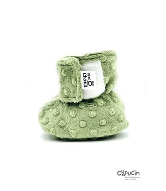 Bébé Ô Chaud Velcro Slippers - Sage - Choose a size