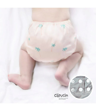 La Petite Ourse Pocket diaper | LPO snaps | Palm Tree | 10-35 lbs