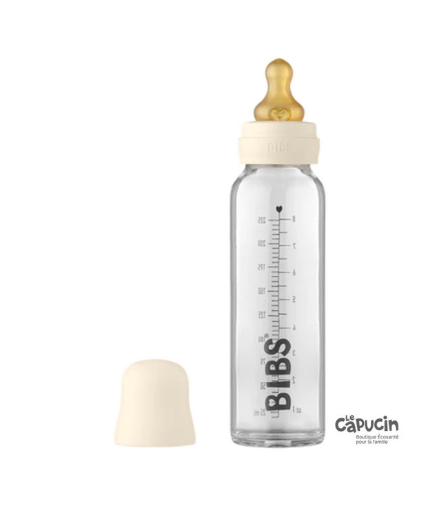 BIBS Biberon en verre - Latex - Ensemble complet - Choisissez le format et la couleur