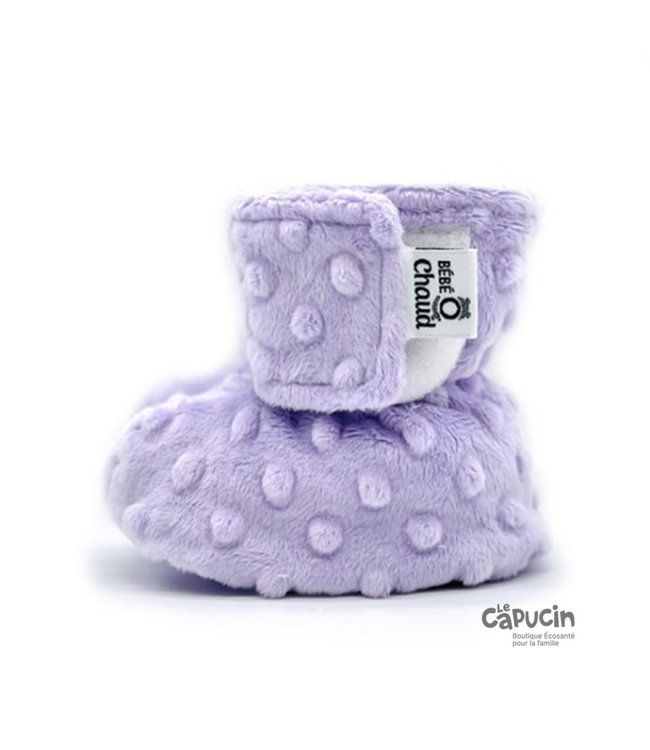 Bébé Ô Chaud Velcro Slippers - Lavender - Choose a size