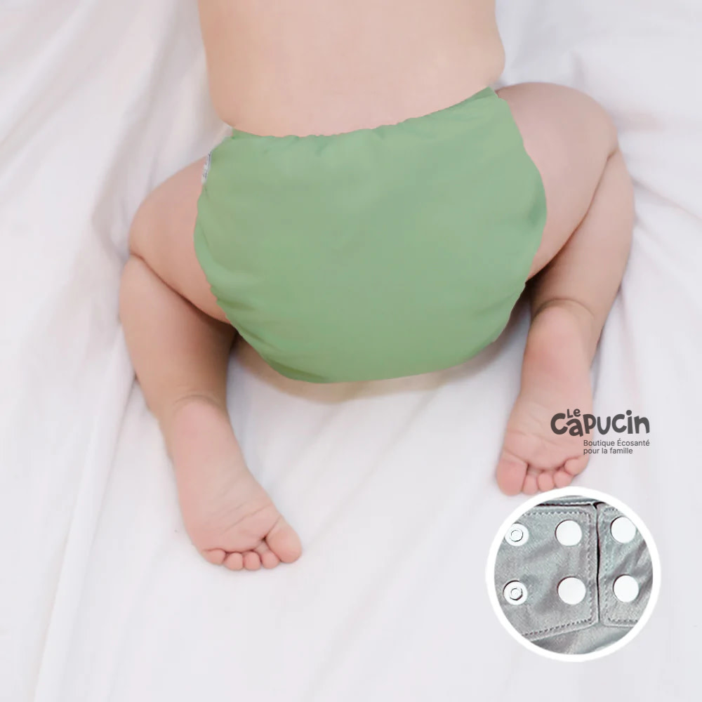 Pocket diaper - snaps - MOTS DOUX - 10-35 Lbs - by La petite Ourse - Le  Capucin