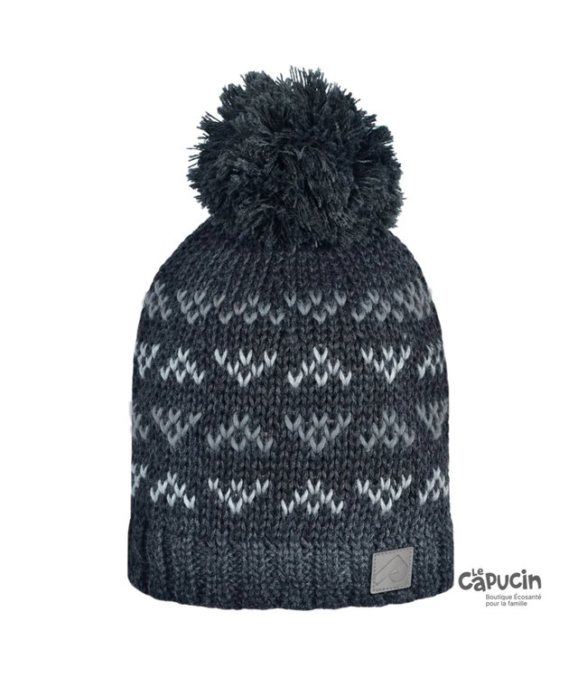 Winter toque with detachable pom-pom - Charcoal