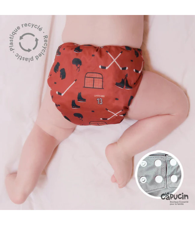 Pocket diaper | LPO ECO | Snaps 10-35 lbs | Hockey