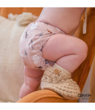 Pocket diaper - snaps - MOTS DOUX - 10-35 Lbs - by La petite Ourse - Le  Capucin