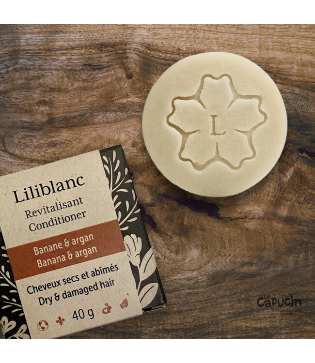Solid conditioner - Dry and damaged hair - Banana and argan - 40 g - by Liliblanc
