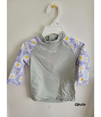 Hopalo Long sleeve swimsuit sweater - Daisies / Grey