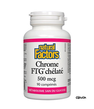 Natural Factors Chromium GTF Chelate - 500 mcg - 90 Tablets