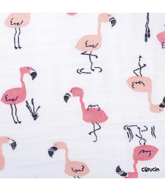 Perlimpinpin Muslin blanket - Pink flamingos