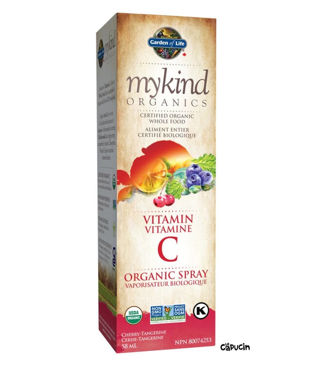 Vitamine C Bio - Vaporisateur - Cerise Tangerine MyKind par Garden of Life