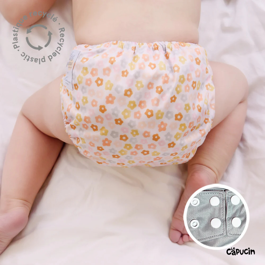 Pocket diaper - snaps - MOTS DOUX - 10-35 Lbs - by La petite Ourse - Le  Capucin