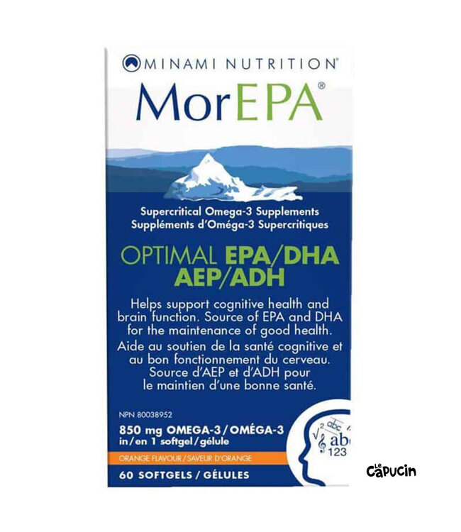 MorEPA Optimal AEP/ADH 850 mg 60 gélules par Minami