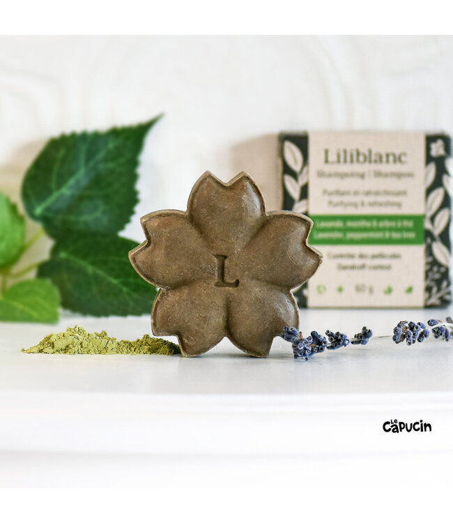 Liliblanc Shampoing solide - Contrôle des pellicules – Lavande, menthe poivrée et arbre à thé