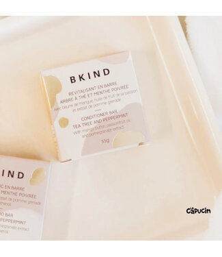 Bkind Revitalisant en barre - Arbre à thé & menthe poivrée - Cheveux Blanc/Colorés - Choisir un format