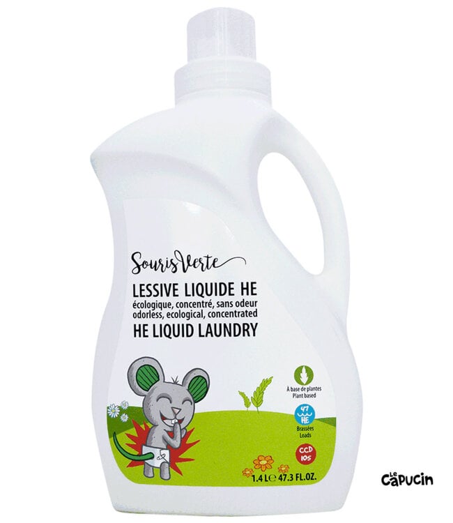Lessive liquide HE sans fragrance 1.4 L - Souris Verte