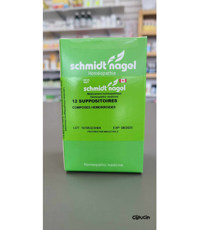 Hemorrhoidal Vein Suppositories - 12 Units by Schmidt Nagel