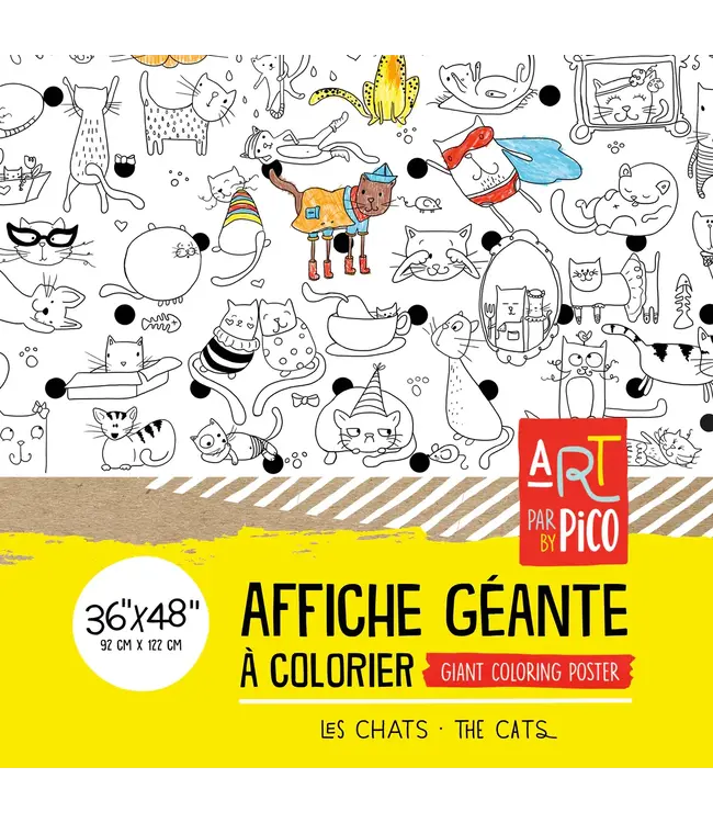 Coloriage géant - Les Chats 36'' x 48'' -  Pico