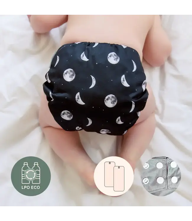 LPO snaps pocket diaper - 10-35 Lbs - Moon - by La petite Ourse